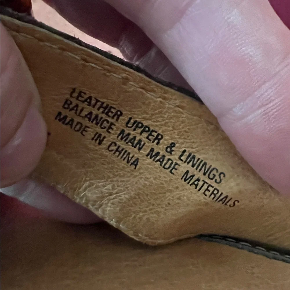 Born Leather Brown Cross Strap Slides/Sandals - 10 - Picture 8 of 10